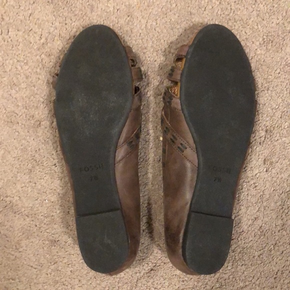 Fossil Leather Open Toe Flats - Picture 7 of 9